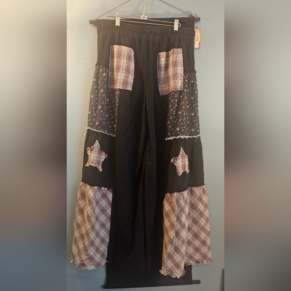 POL Drawstring Star Patch Contrast Wide Leg Pants New Size Medium - Picture 6 of 6